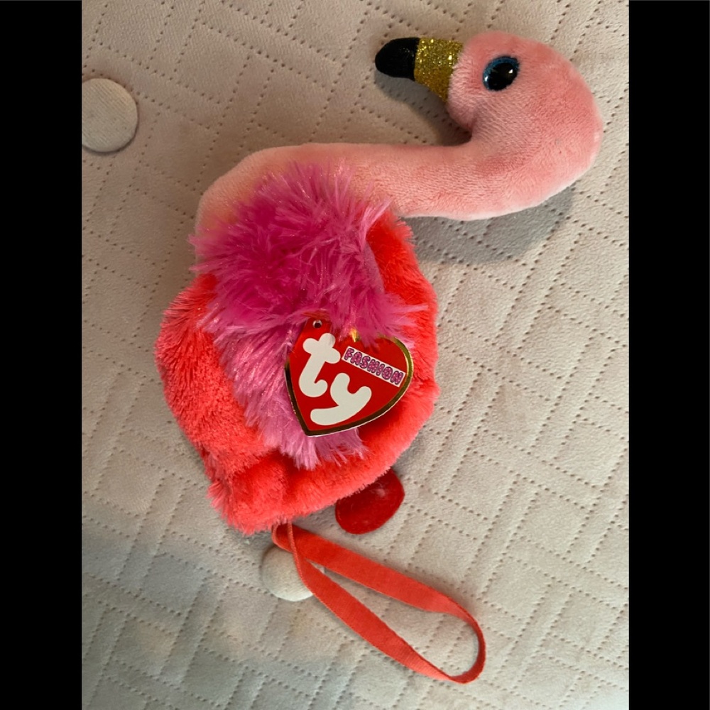 Ty Fashion Gilda Flamingo wrist coin purse